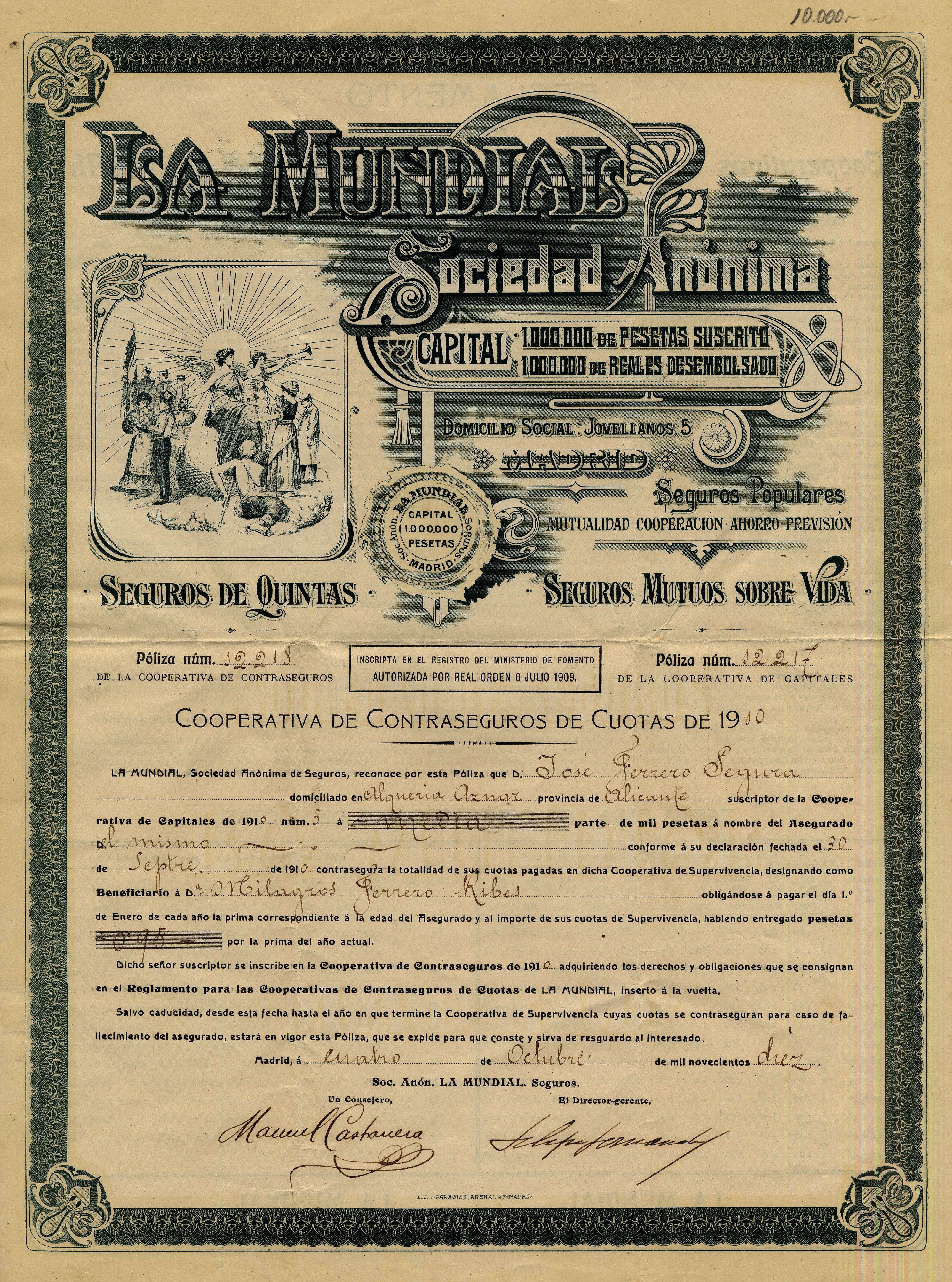 Póliza de seguro de Quintas